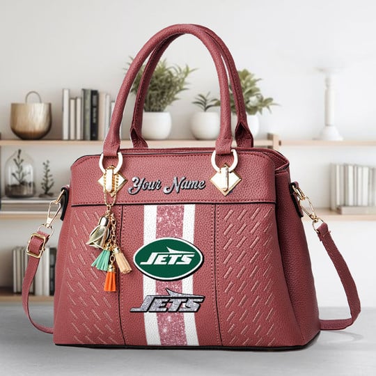 LIMITED EDITION - NEW CUSTOMIZED NFL25 NYJ NEW YORK JETS ZIP HANDBAG MULTICOLOR