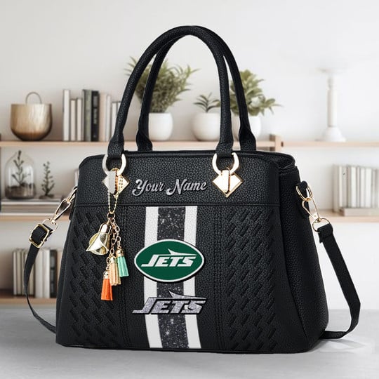 LIMITED EDITION - NEW CUSTOMIZED NFL25 NYJ NEW YORK JETS ZIP HANDBAG MULTICOLOR