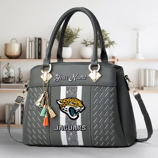 LIMITED EDITION - NEW CUSTOMIZED NFL30 JSJ JACKSONVILLE JAGUARS ZIP HANDBAG MULTICOLOR