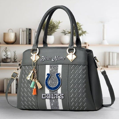 LIMITED EDITION - NEW CUSTOMIZED NFL17 IDC INDIANAPOLIS COLTS ZIP HANDBAG MULTICOLOR