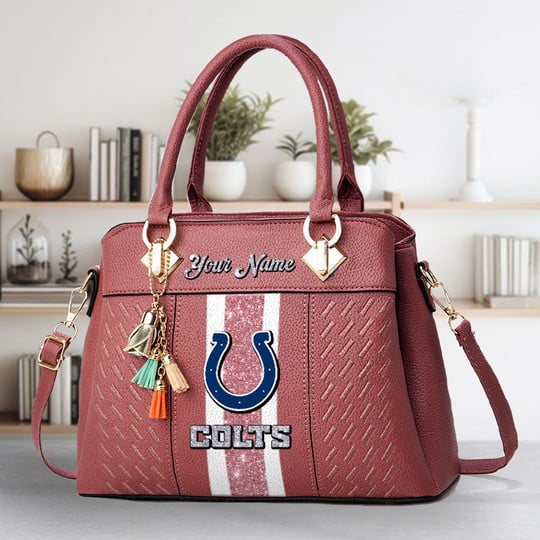 LIMITED EDITION - NEW CUSTOMIZED NFL17 IDC INDIANAPOLIS COLTS ZIP HANDBAG MULTICOLOR