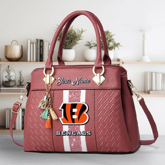 LIMITED EDITION - NEW CUSTOMIZED NFL16 CCB CINCINNATI BENGALS ZIP HANDBAG MULTICOLOR