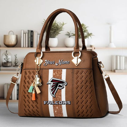 LIMITED EDITION - NEW CUSTOMIZED NFL18 ATF ATLANTA FALCONS ZIP HANDBAG MULTICOLOR