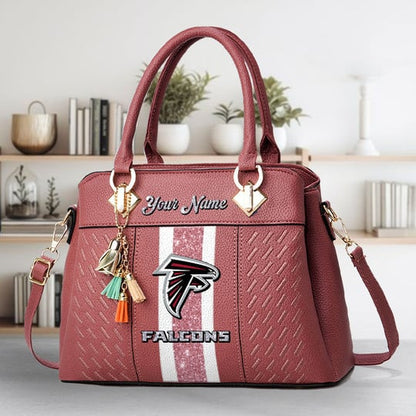 LIMITED EDITION - NEW CUSTOMIZED NFL18 ATF ATLANTA FALCONS ZIP HANDBAG MULTICOLOR