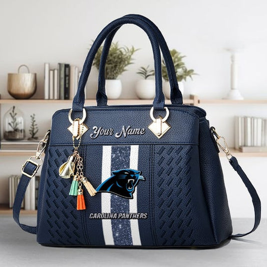 LIMITED EDITION - NEW CUSTOMIZED NFL23 CLP CAROLINA PANTHERS ZIP HANDBAG MULTICOLOR