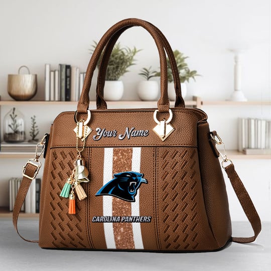 LIMITED EDITION - NEW CUSTOMIZED NFL23 CLP CAROLINA PANTHERS ZIP HANDBAG MULTICOLOR