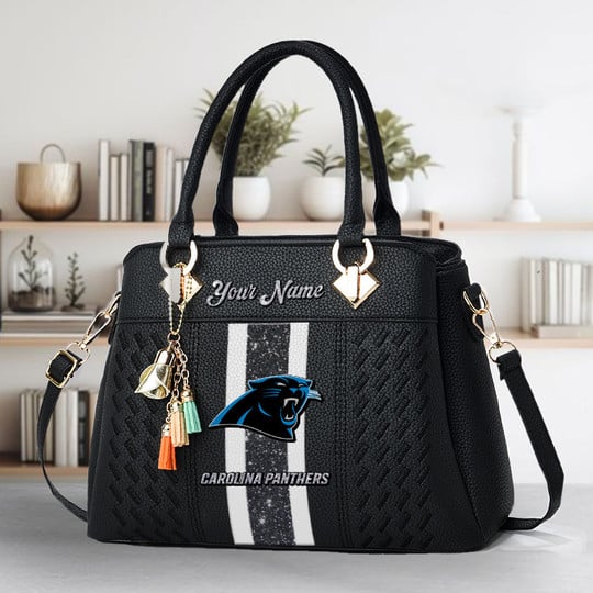 LIMITED EDITION - NEW CUSTOMIZED NFL23 CLP CAROLINA PANTHERS ZIP HANDBAG MULTICOLOR