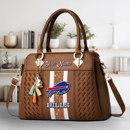 LIMITED EDITION - NEW CUSTOMIZED NFL03 BFB BUFFALO BILLS ZIP HANDBAG MULTICOLOR
