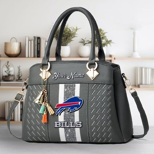 LIMITED EDITION - NEW CUSTOMIZED NFL03 BFB BUFFALO BILLS ZIP HANDBAG MULTICOLOR