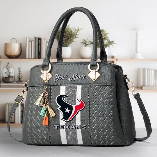 LIMITED EDITION - NEW CUSTOMIZED NFL15 HTT HOUSTON TEXANS ZIP HANDBAG MULTICOLOR