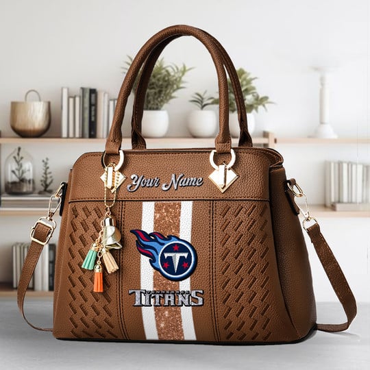 LIMITED EDITION - NEW CUSTOMIZED NFL31 TST TENNESSEE TITANS ZIP HANDBAG MULTICOLOR