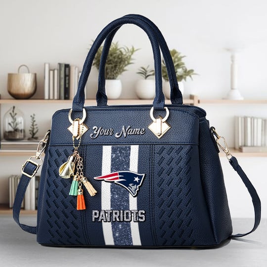 LIMITED EDITION - NEW CUSTOMIZED NFL27 NEP NEW ENGLAND PATRIOTS ZIP HANDBAG MULTICOLOR