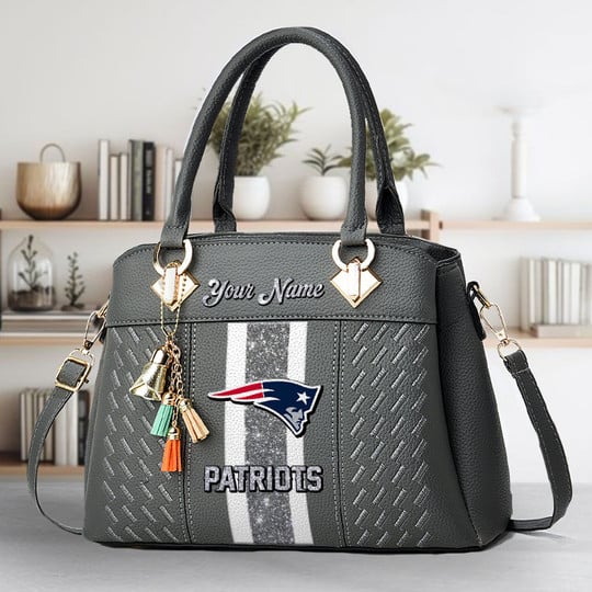LIMITED EDITION - NEW CUSTOMIZED NFL27 NEP NEW ENGLAND PATRIOTS ZIP HANDBAG MULTICOLOR