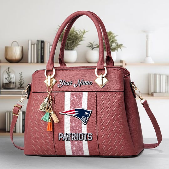 LIMITED EDITION - NEW CUSTOMIZED NFL27 NEP NEW ENGLAND PATRIOTS ZIP HANDBAG MULTICOLOR