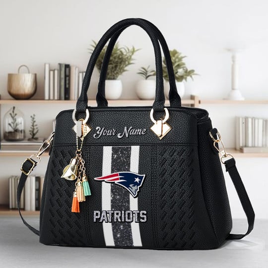 LIMITED EDITION - NEW CUSTOMIZED NFL27 NEP NEW ENGLAND PATRIOTS ZIP HANDBAG MULTICOLOR
