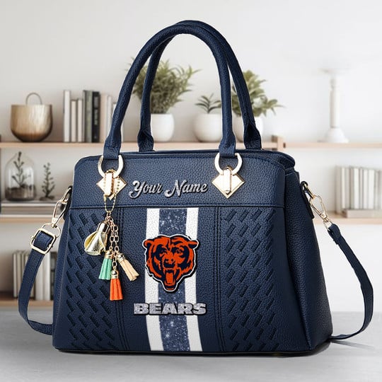 LIMITED EDITION - NEW CUSTOMIZED NFL26 CCB CHICAGO BEARS ZIP HANDBAG MULTICOLOR