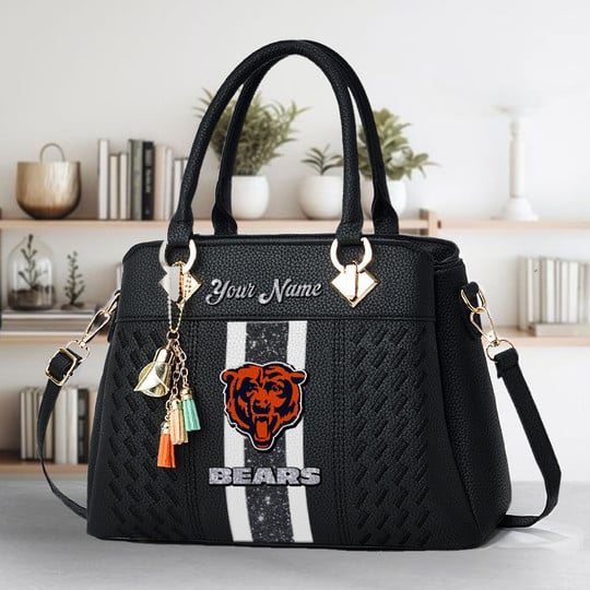 LIMITED EDITION - NEW CUSTOMIZED NFL26 CCB CHICAGO BEARS ZIP HANDBAG MULTICOLOR