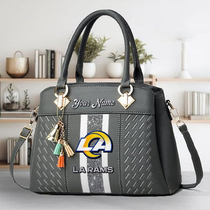 LIMITED EDITION - NEW CUSTOMIZED NFL22 LAR LOS ANGELES RAMS ZIP HANDBAG MULTICOLOR