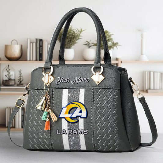 LIMITED EDITION - NEW CUSTOMIZED NFL22 LAR LOS ANGELES RAMS ZIP HANDBAG MULTICOLOR