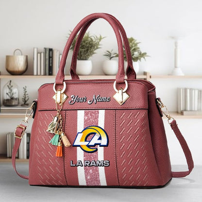 LIMITED EDITION - NEW CUSTOMIZED NFL22 LAR LOS ANGELES RAMS ZIP HANDBAG MULTICOLOR