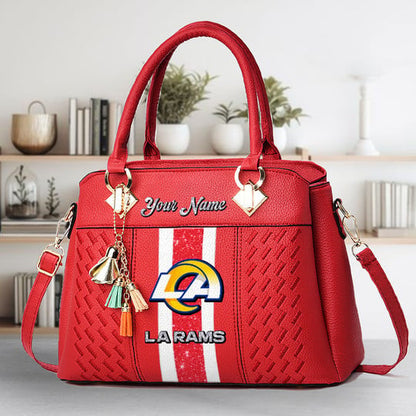LIMITED EDITION - NEW CUSTOMIZED NFL22 LAR LOS ANGELES RAMS ZIP HANDBAG MULTICOLOR
