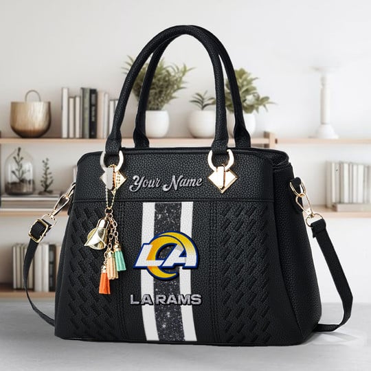 LIMITED EDITION - NEW CUSTOMIZED NFL22 LAR LOS ANGELES RAMS ZIP HANDBAG MULTICOLOR