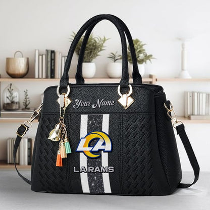 LIMITED EDITION - NEW CUSTOMIZED NFL22 LAR LOS ANGELES RAMS ZIP HANDBAG MULTICOLOR