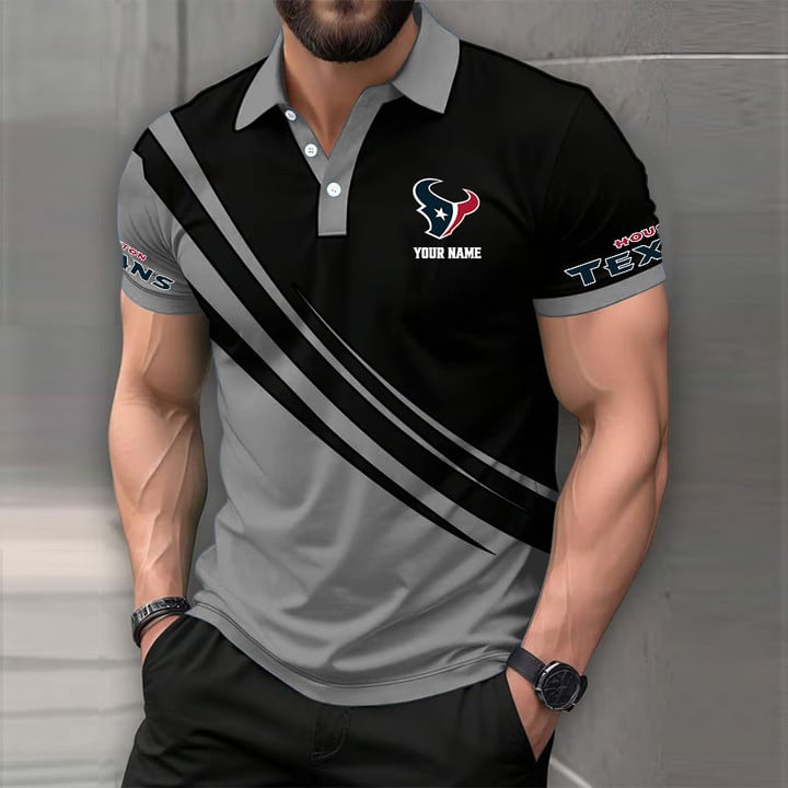 LIMITED EDITION - NEW CUSTOMIZED NFL15 HTT HOUSTON TEXANS POLO SHIRT