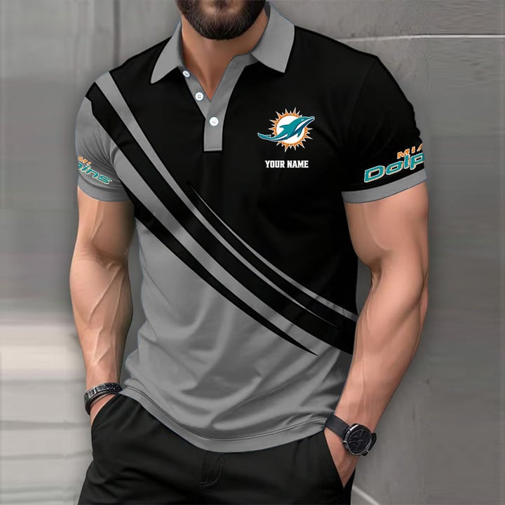 LIMITED EDITION - NEW CUSTOMIZED NFL19 MDP MIAMI DOLPHINS POLO SHIRT