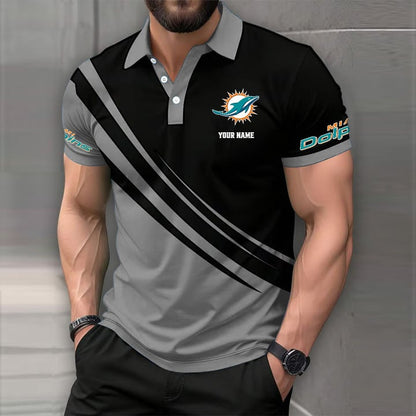 LIMITED EDITION - NEW CUSTOMIZED NFL19 MDP MIAMI DOLPHINS POLO SHIRT