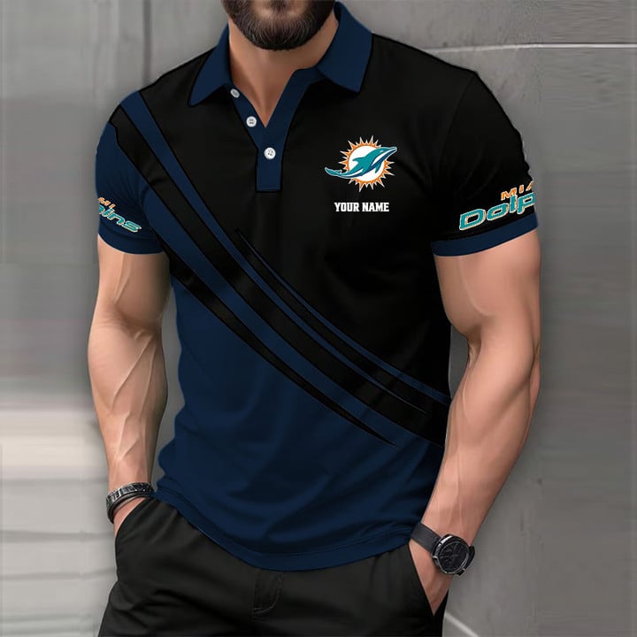 LIMITED EDITION - NEW CUSTOMIZED NFL19 MDP MIAMI DOLPHINS POLO SHIRT