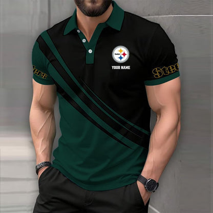 LIMITED EDITION - NEW CUSTOMIZED NFL14 PSB PITTSBURGH STEELERS POLO SHIRT