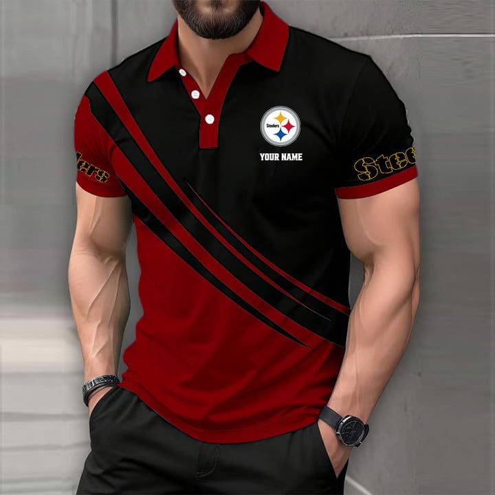 LIMITED EDITION - NEW CUSTOMIZED NFL14 PSB PITTSBURGH STEELERS POLO SHIRT