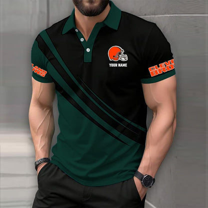 LIMITED EDITION - NEW CUSTOMIZED NFL29 CLB CLEVELAND BROWNS POLO SHIRT