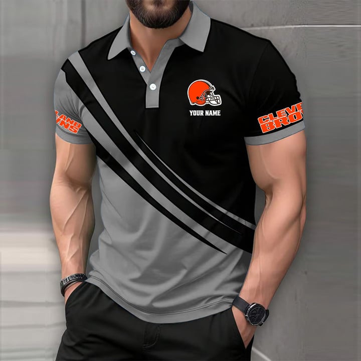 LIMITED EDITION - NEW CUSTOMIZED NFL29 CLB CLEVELAND BROWNS POLO SHIRT