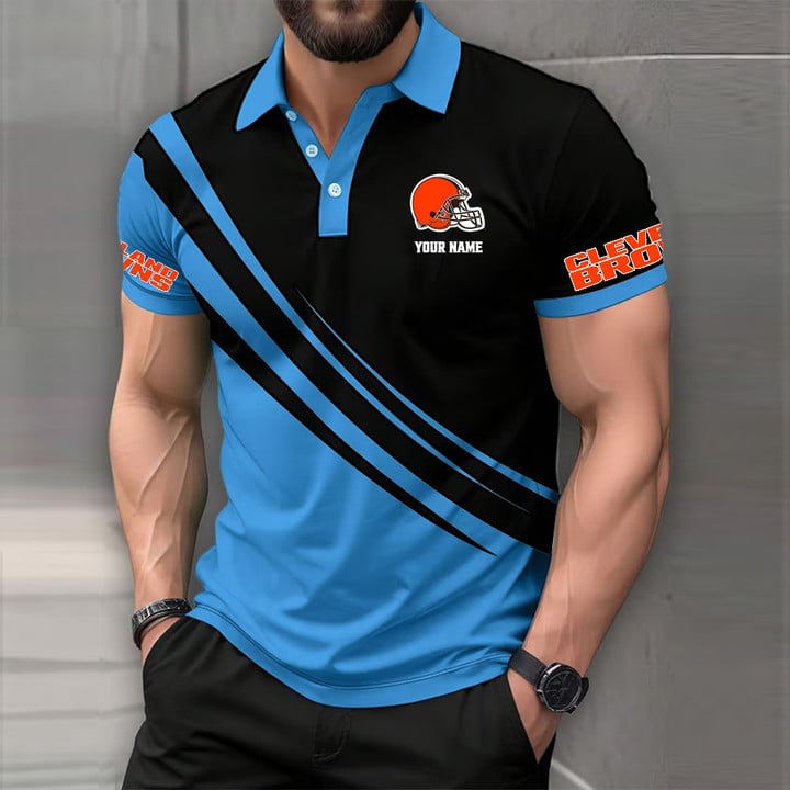 LIMITED EDITION - NEW CUSTOMIZED NFL29 CLB CLEVELAND BROWNS POLO SHIRT