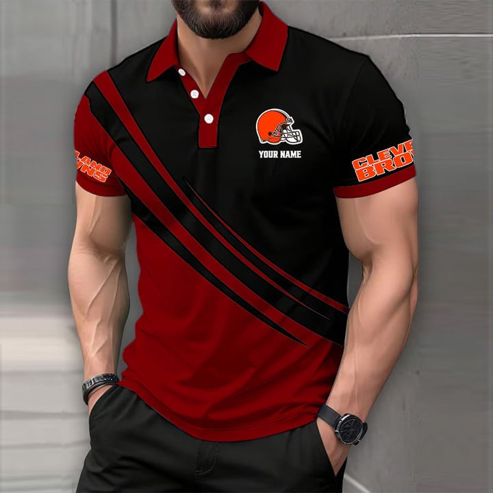 LIMITED EDITION - NEW CUSTOMIZED NFL29 CLB CLEVELAND BROWNS POLO SHIRT
