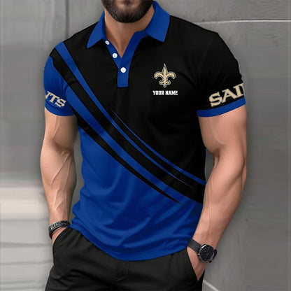 LIMITED EDITION - NEW CUSTOMIZED NFL24 NOS NEW ORLEANS SAINTS POLO SHIRT