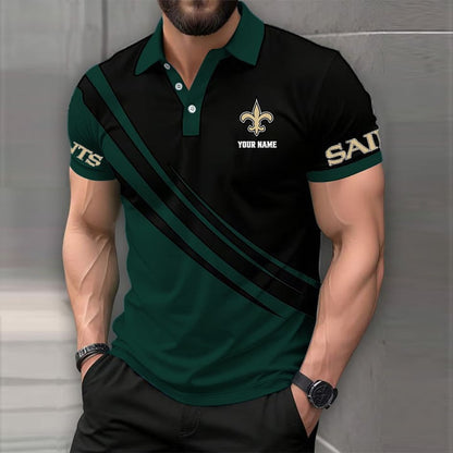 LIMITED EDITION - NEW CUSTOMIZED NFL24 NOS NEW ORLEANS SAINTS POLO SHIRT
