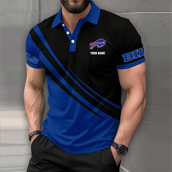 LIMITED EDITION - NEW CUSTOMIZED NFL03 BFB BUFFALO BILLS POLO SHIRT