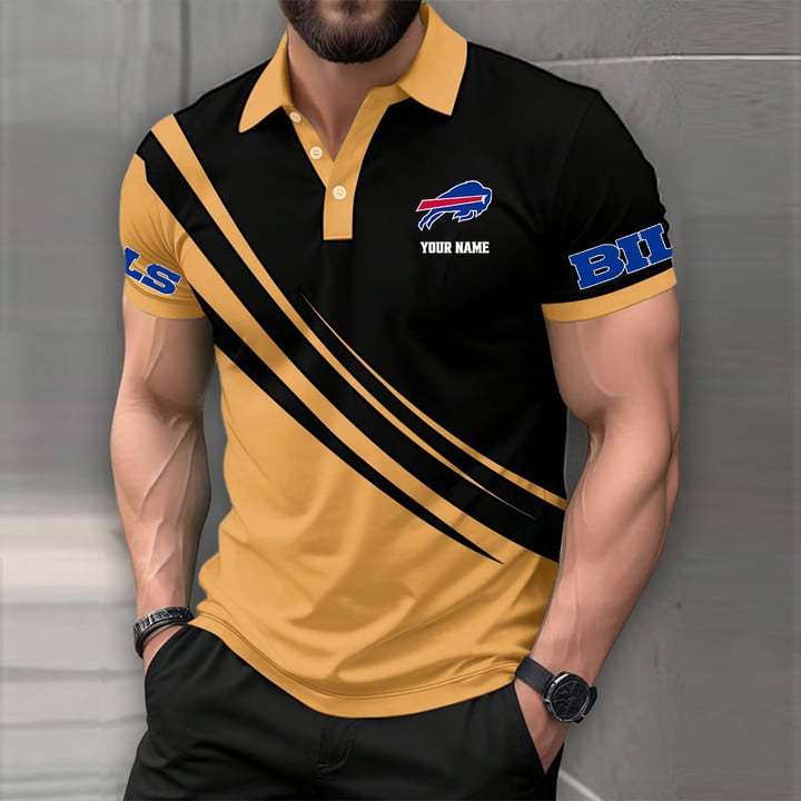LIMITED EDITION - NEW CUSTOMIZED NFL03 BFB BUFFALO BILLS POLO SHIRT