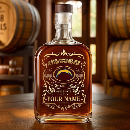 LIMITED EDITION - NEW CUSTOMIZED NFL09 LAC LOS ANGELES CHARGERS XLUXURY WHISKEY BOTTLE 450ML