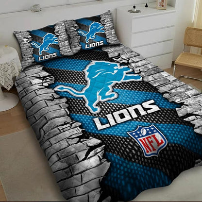 LIMITED EDITION - NEW PREMIUM NFL04 DTL DETROIT LIONS BEDDING SET