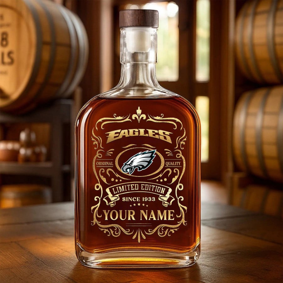 LIMITED EDITION - NEW CUSTOMIZED NFL02 PPE PHILADELPHIA EAGLES LUXURY WHISKEY BOTTLE 450ML