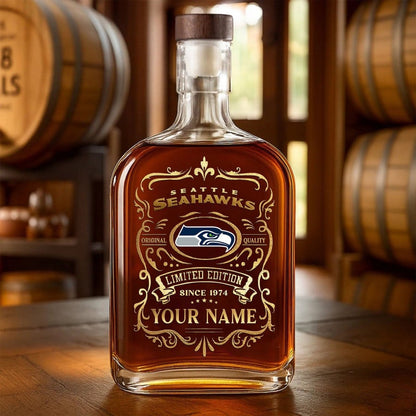LIMITED EDITION - NEW CUSTOMIZED NFL06 SSH SEATTLE SEAHAWKS LUXURY WHISKEY BOTTLE 450ML