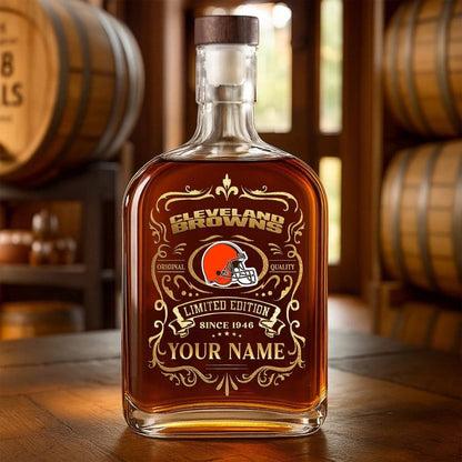 LIMITED EDITION - NEW CUSTOMIZED NFL29 CLB CLEVELAND BROWNS LUXURY WHISKEY BOTTLE 450ML
