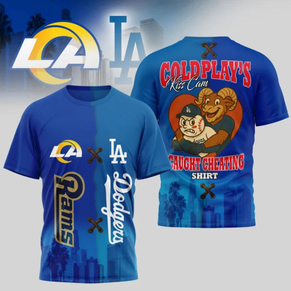 LIMITED EDITION - NEW CUSTOMIZED NFL22 LAR LOS ANGELES RAMS x MLB02 LAD LOS ANGELES DODGERS UNISEX T-SHIRT, POLO, HOODIE & JACKETS