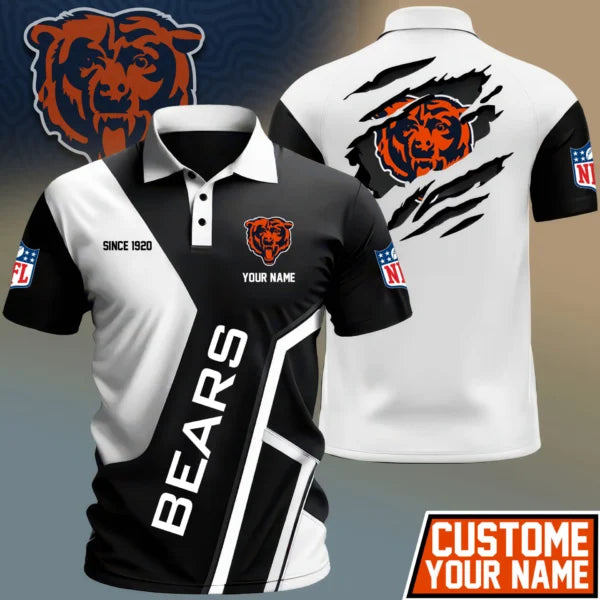 LIMITED EDITION - NEW CUSTOMIZED NFL26 CCB CHICAGO BEARS POLO SHIRT