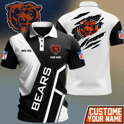 LIMITED EDITION - NEW CUSTOMIZED NFL26 CCB CHICAGO BEARS POLO SHIRT
