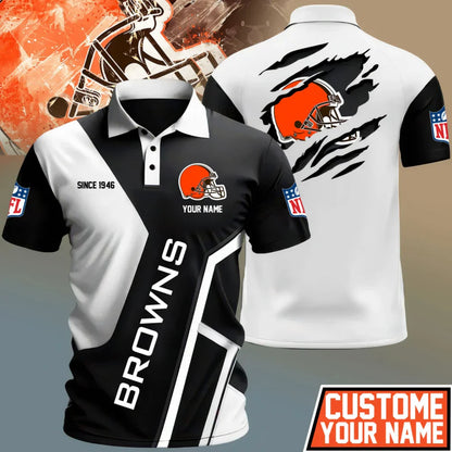 LIMITED EDITION - NEW CUSTOMIZED NFL29 CLB CLEVELAND BROWNS POLO SHIRT
